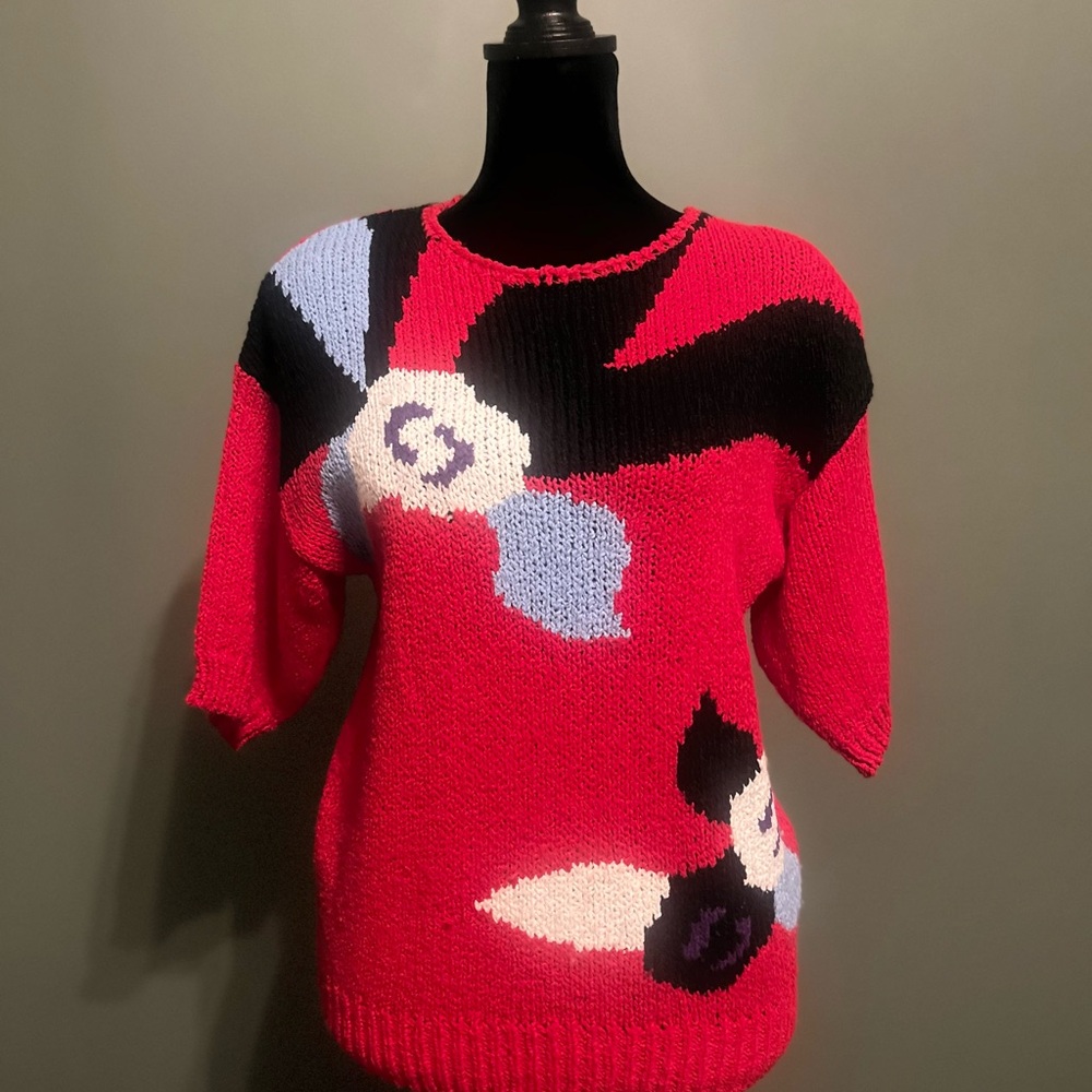 Worthington Red and Black Graphic Women's Sweater